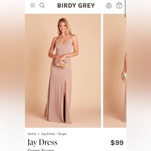 Birdy Grey Taupe Bridesmaids Dress - Crepe